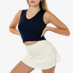 Los Angeles Apparel 4357 - Baby Rib Sleeveless V-Neck Crop Tank