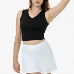 Los Angeles Apparel 4357 - Baby Rib Sleeveless V-Neck Crop Tank