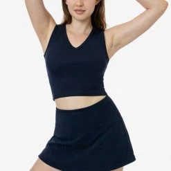 Los Angeles Apparel 4357 - Baby Rib Sleeveless V-Neck Crop Tank