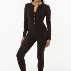 Los Angeles Apparel 4390 - Poly Cotton Rib Henley Onesie