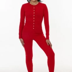 Los Angeles Apparel 4390 - Poly Cotton Rib Henley Onesie