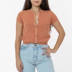 Los Angeles Apparel RFK47GD - Cotton Raglan Short Sleeve Cropped Sweater