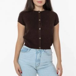 Los Angeles Apparel RFK47GD - Cotton Raglan Short Sleeve Cropped Sweater