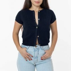 Los Angeles Apparel RFK47GD - Cotton Raglan Short Sleeve Cropped Sweater