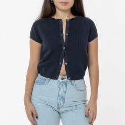 Los Angeles Apparel RFK47GD - Cotton Raglan Short Sleeve Cropped Sweater