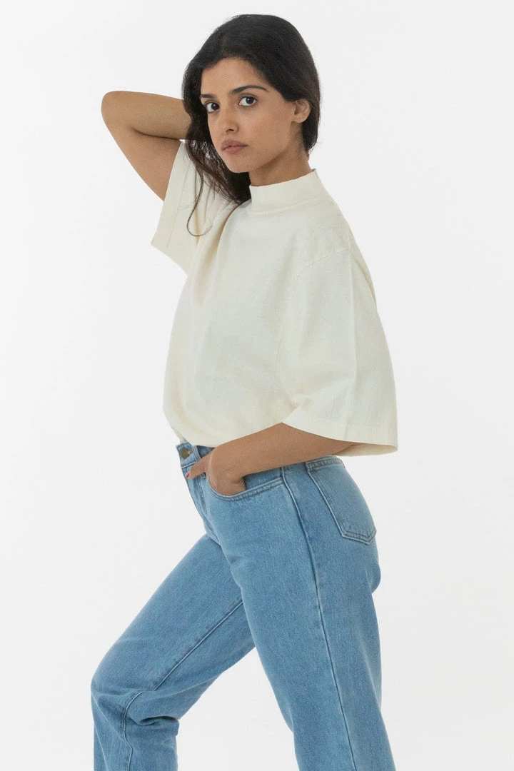 Los Angeles Apparel Women's 1825GD Unisex - Oversized Short Sleeve High Mockneck T-shirt 10 Los Angeles Apparel Women's 1825GD Unisex - Oversized Short Sleeve High Mockneck T-shirt