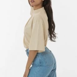 Los Angeles Apparel Women's 1825GD Unisex - Oversized Short Sleeve High Mockneck T-shirt 27 Los Angeles Apparel Women's 1825GD Unisex - Oversized Short Sleeve High Mockneck T-shirt