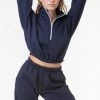 Los Angeles Apparel Women's F396 - Flex Fleece Half Zip Cropped Pullover 1 Los Angeles Apparel Women's F396 - Flex Fleece Half Zip Cropped Pullover