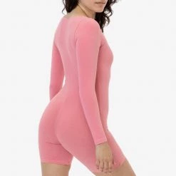 Los Angeles Apparel Women's 83058GD - Garment Dye Sweetheart Pinch Front Long Sleeve Biketard