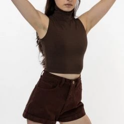 Los Angeles Apparel Women's 83073GD - Garment Dye Sleeveless Turtleneck Crop Top 27 Los Angeles Apparel Women's 83073GD - Garment Dye Sleeveless Turtleneck Crop Top