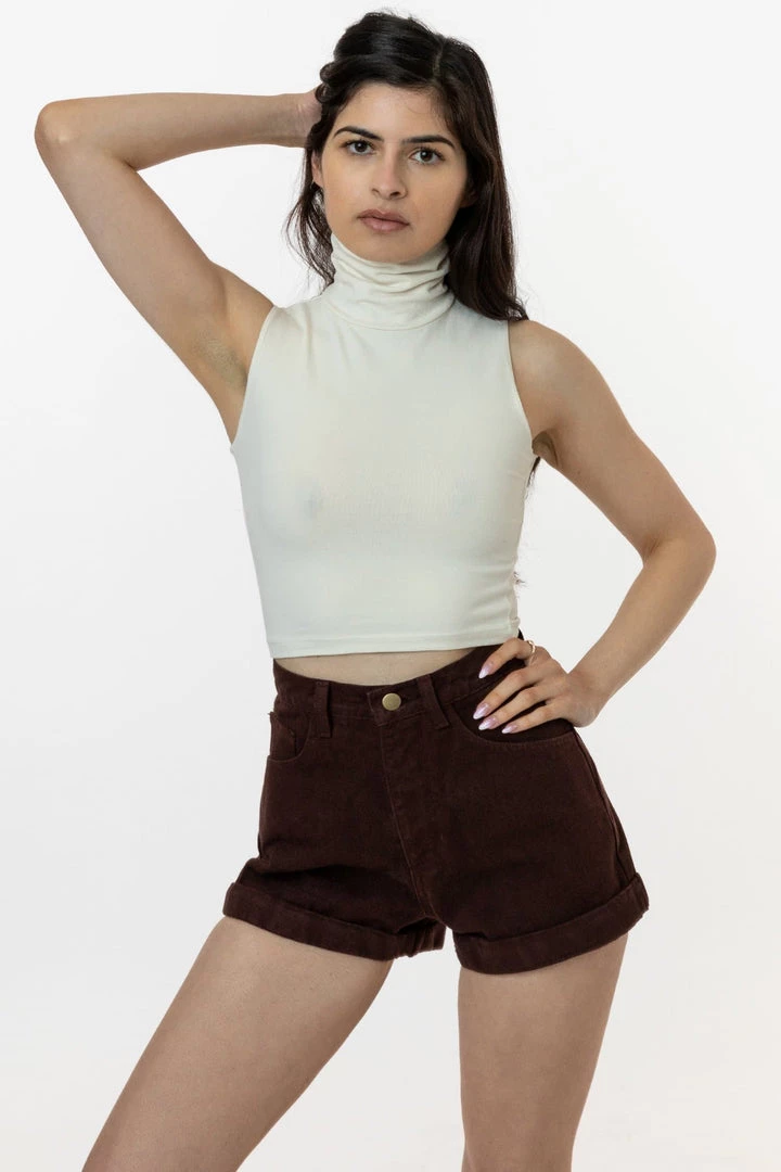 Los Angeles Apparel Women's 83073GD - Garment Dye Sleeveless Turtleneck Crop Top 6 Los Angeles Apparel Women's 83073GD - Garment Dye Sleeveless Turtleneck Crop Top