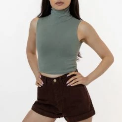 Los Angeles Apparel Women's 83073GD - Garment Dye Sleeveless Turtleneck Crop Top 31 Los Angeles Apparel Women's 83073GD - Garment Dye Sleeveless Turtleneck Crop Top