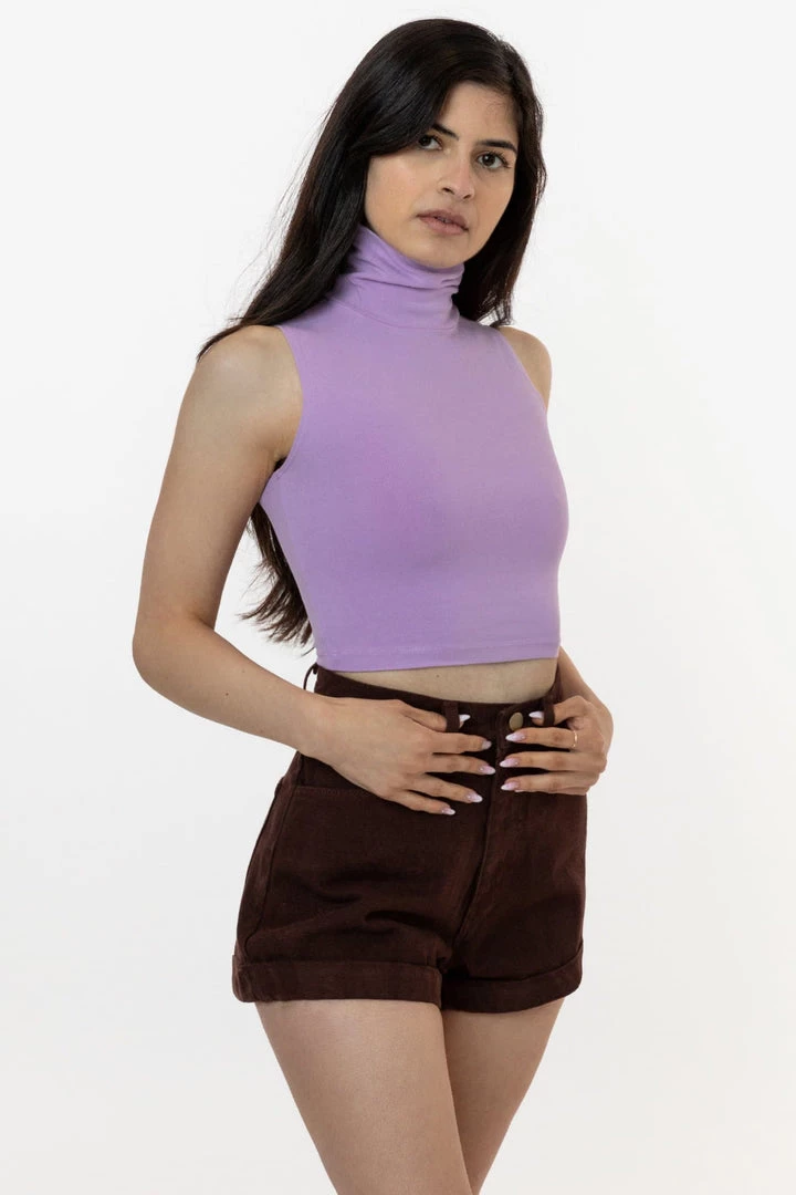 Los Angeles Apparel Women's 83073GD - Garment Dye Sleeveless Turtleneck Crop Top 4 Los Angeles Apparel Women's 83073GD - Garment Dye Sleeveless Turtleneck Crop Top