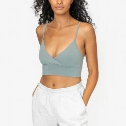 Los Angeles Apparel Women's 83076GD - Crossover Wrap Crop Top