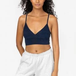 Los Angeles Apparel Women's 83076GD - Crossover Wrap Crop Top