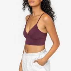 Los Angeles Apparel Women's 83076GD - Crossover Wrap Crop Top