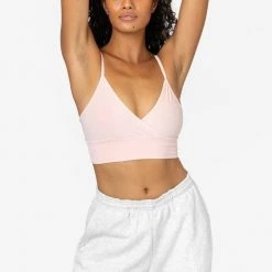 Los Angeles Apparel Women's 83076GD - Crossover Wrap Crop Top