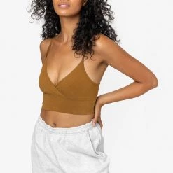 Los Angeles Apparel Women's 83076GD - Crossover Wrap Crop Top