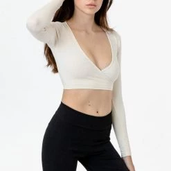 Los Angeles Apparel 83077GD - Garment Dye Long Sleeve Wrap Top