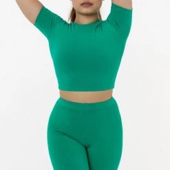 Los Angeles Apparel 83078GD - Garment Dye Short Sleeve Crop Top Women's