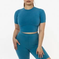Los Angeles Apparel 83078GD - Garment Dye Short Sleeve Crop Top Women's