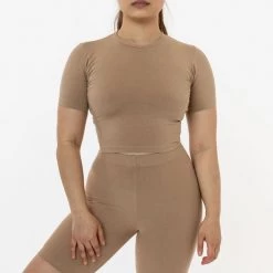 Los Angeles Apparel 83078GD - Garment Dye Short Sleeve Crop Top Women's