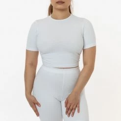 Los Angeles Apparel 83078GD - Garment Dye Short Sleeve Crop Top Women's