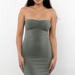 Los Angeles Apparel 8333GD - Ruched Front Tube Dress Women's