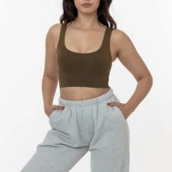 Los Angeles Apparel 8383GD - Garment Dye Cotton Spandex Crop Tank