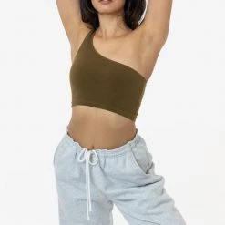 Los Angeles Apparel Women's 8389GD - Garment Dye One Shoulder Crop Top