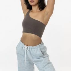 Los Angeles Apparel Women's 8389GD - Garment Dye One Shoulder Crop Top