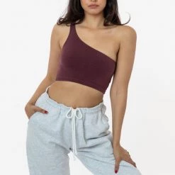 Los Angeles Apparel Women's 8389GD - Garment Dye One Shoulder Crop Top