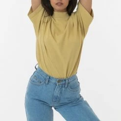 Los Angeles Apparel Women's 1825GD Unisex - Oversized Short Sleeve High Mockneck T-shirt 26 Los Angeles Apparel Women's 1825GD Unisex - Oversized Short Sleeve High Mockneck T-shirt