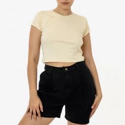 Los Angeles Apparel RCT372 - Cotton Twill Pleated Short