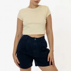 Los Angeles Apparel RCT372 - Cotton Twill Pleated Short