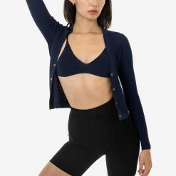 Los Angeles Apparel RFK218 - Viscose Nylon V-Neck Cardigan