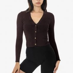 Los Angeles Apparel RFK218 - Viscose Nylon V-Neck Cardigan