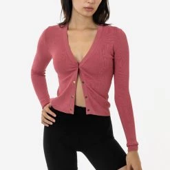 Los Angeles Apparel RFK218 - Viscose Nylon V-Neck Cardigan