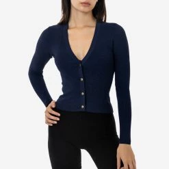 Los Angeles Apparel RFK218 - Viscose Nylon V-Neck Cardigan