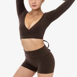 Los Angeles Apparel 83077GD - Garment Dye Long Sleeve Wrap Top