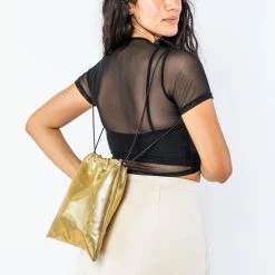 Los Angeles Apparel Women's CWLTR002 - Cowhide Drawstring Bag