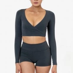 Los Angeles Apparel 83077GD - Garment Dye Long Sleeve Wrap Top