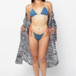 Los Angeles Apparel Women's RDNW15 - Washed Denim Bikini Bottom