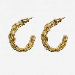 Los Angeles Apparel EARBRHOOP - Braided Hoop Earrings