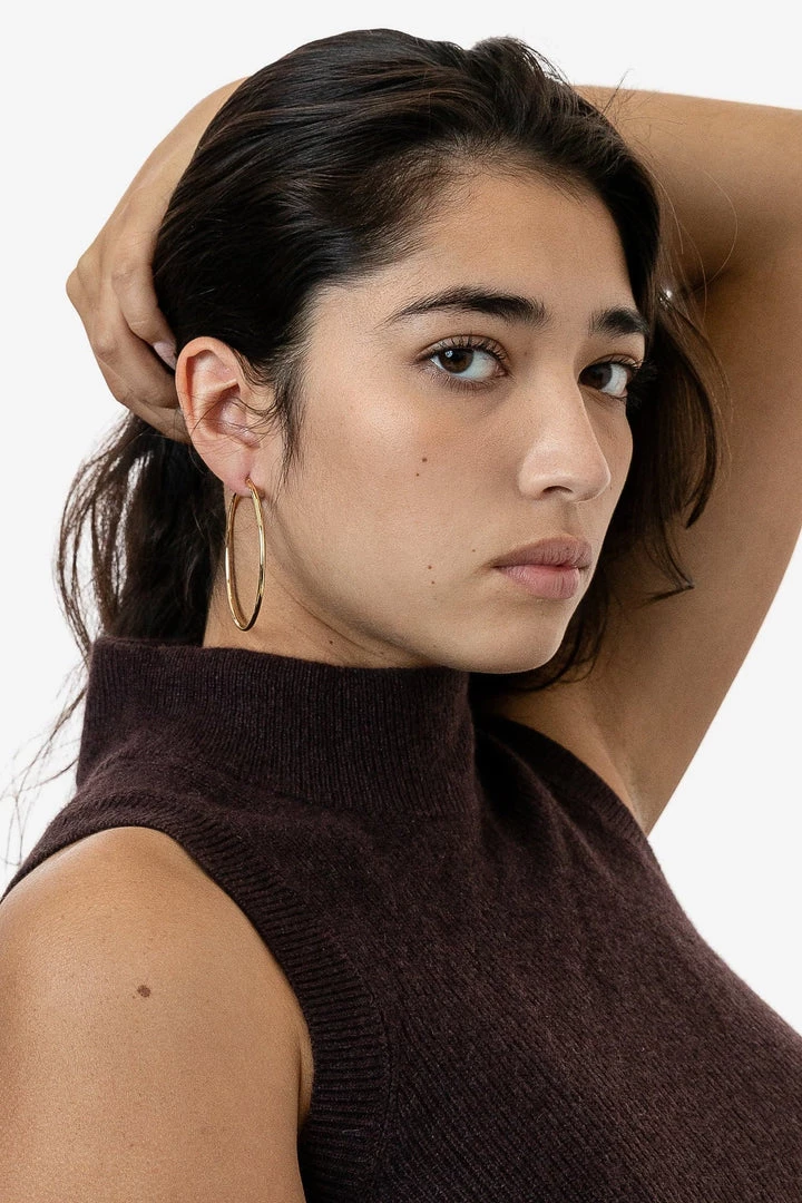 Los Angeles Apparel EARHOOP02 - Timeless Large Hoop Earrings 4 Los Angeles Apparel EARHOOP02 - Timeless Large Hoop Earrings