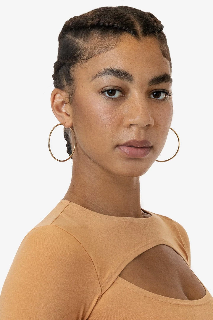 Los Angeles Apparel EARHOOP02 - Timeless Large Hoop Earrings 3 Los Angeles Apparel EARHOOP02 - Timeless Large Hoop Earrings