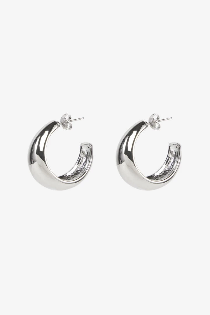 Los Angeles Apparel EARHOOPCRE - Dome Silver Hoop Earrings 5 Los Angeles Apparel EARHOOPCRE - Dome Silver Hoop Earrings