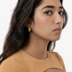 Los Angeles Apparel Women's EARSQHOOP - Square Hoop Earrings