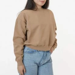 Los Angeles Apparel HF06GD - 14 Oz Garment Dye Heavy Fleece Cropped Mock Neck Pullover