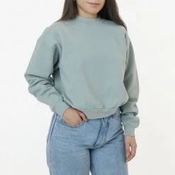 Los Angeles Apparel HF06GD - 14 Oz Garment Dye Heavy Fleece Cropped Mock Neck Pullover